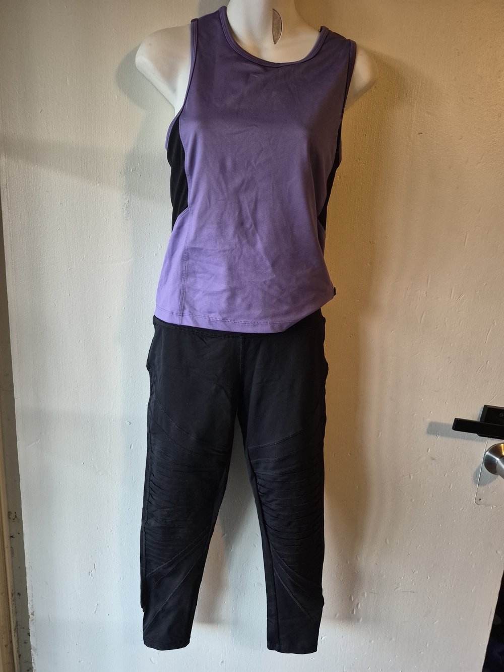 Zara Black Joggers with Purple-Accented Top Look